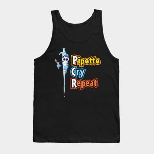 Pipette Cry Repeat Sad Cartoon Character Tank Top